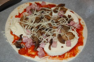Tortilla façon pizza jambon/champignon