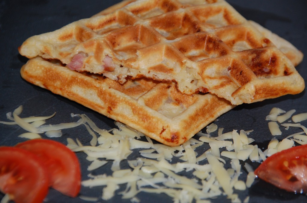 Gaufres comté et lardons