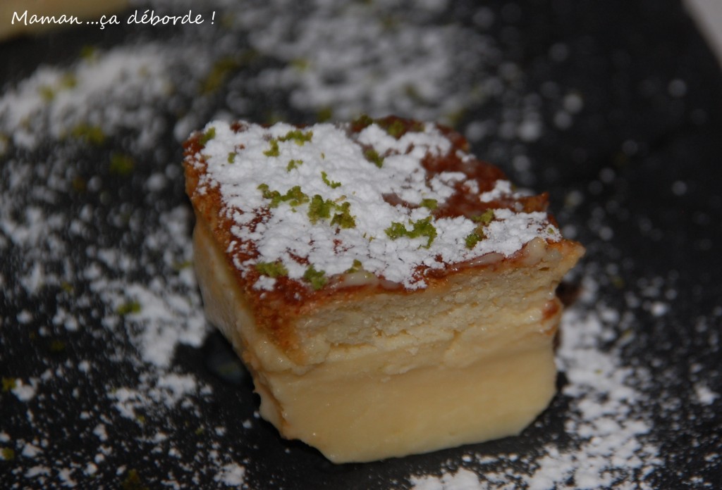 Gâteau magique au chocolat blanc et citron vert