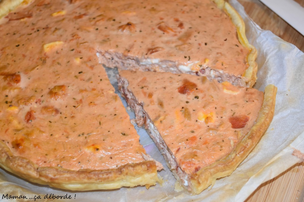 Quiche tomate, feta et thon