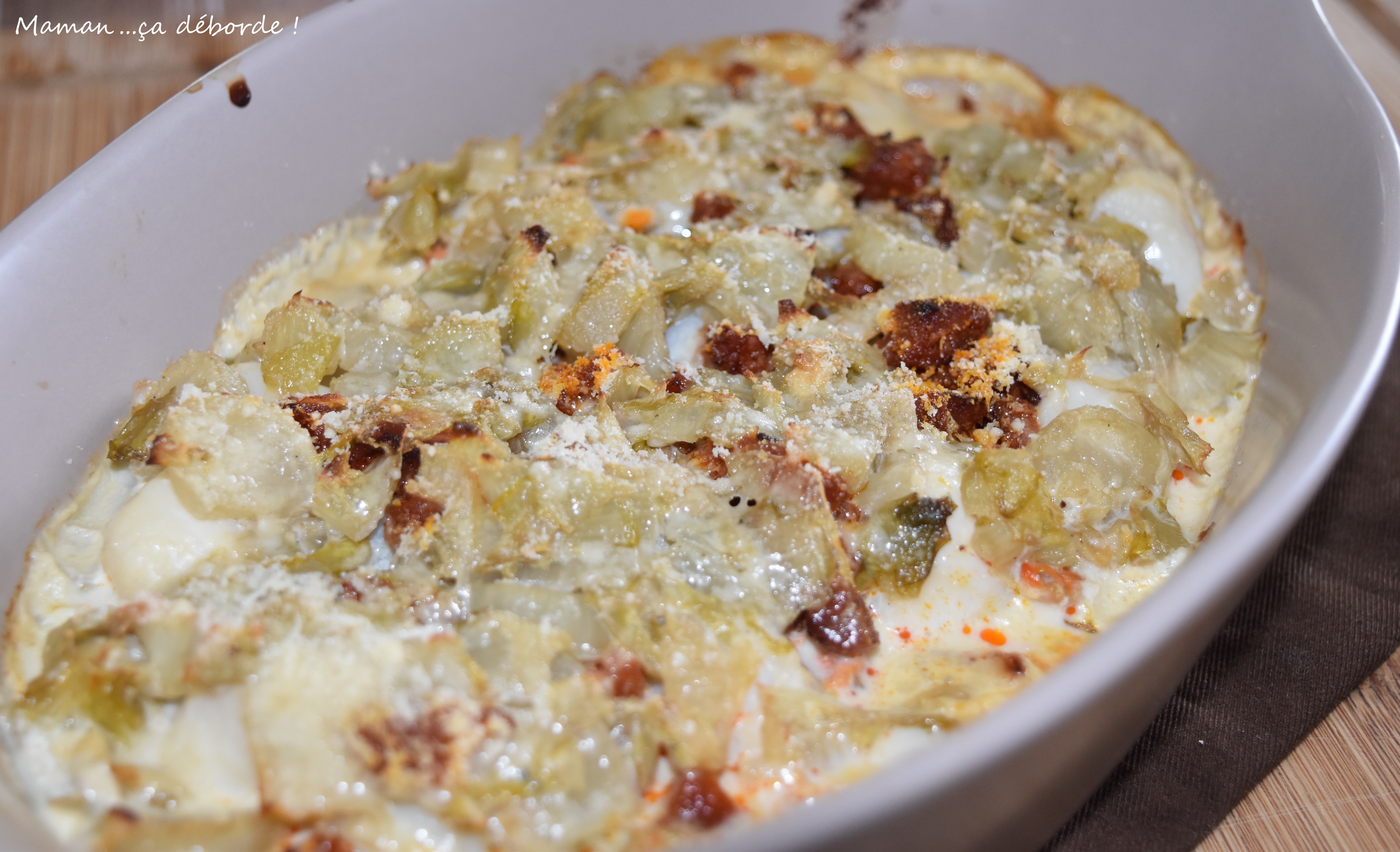 Gratin de St Jacques au chorizo et aux endives - Maman...ça déborde