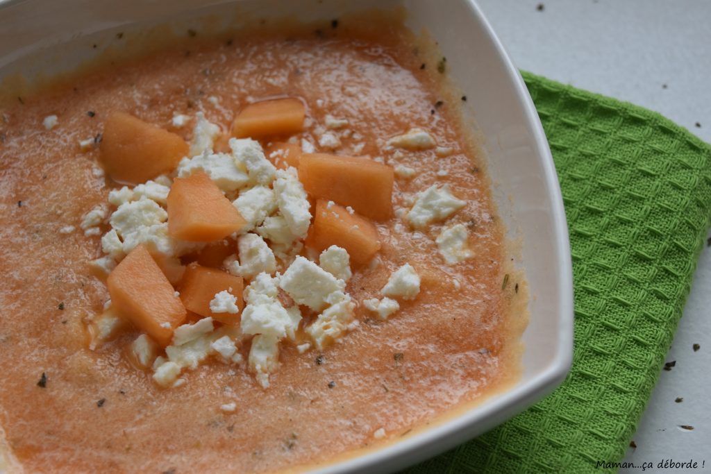 Gaspacho de melon à la feta Maman...ça déborde