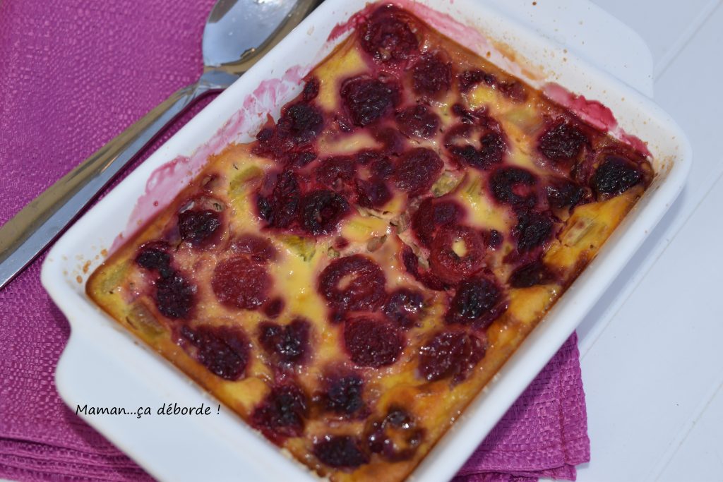 Clafoutis rhubarbe et framboise