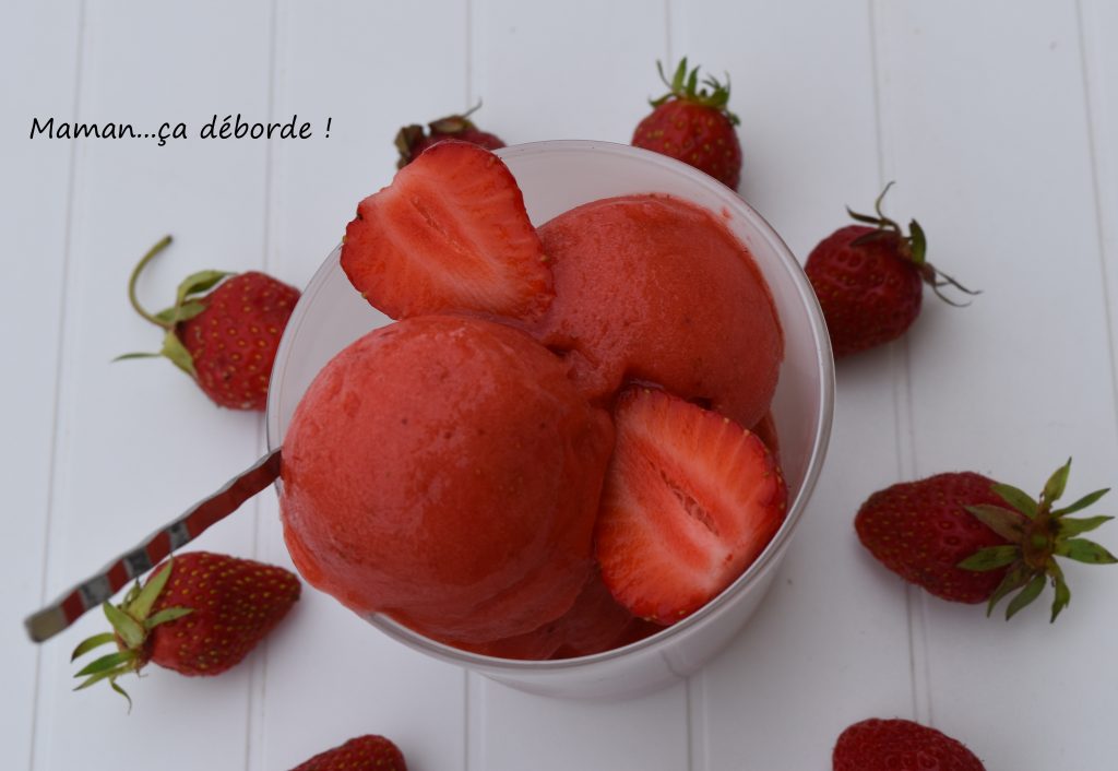 Sorbet à la fraise selon Michalak Maman ça déborde