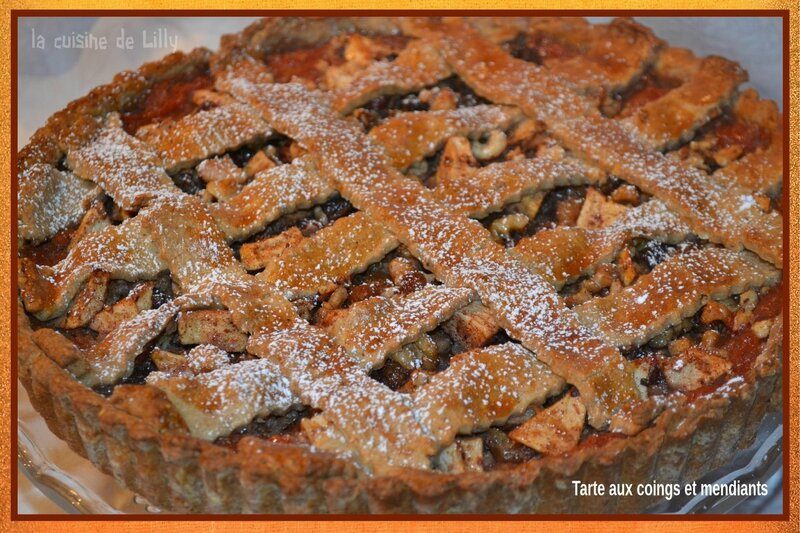 tarte aux coings et mendiants