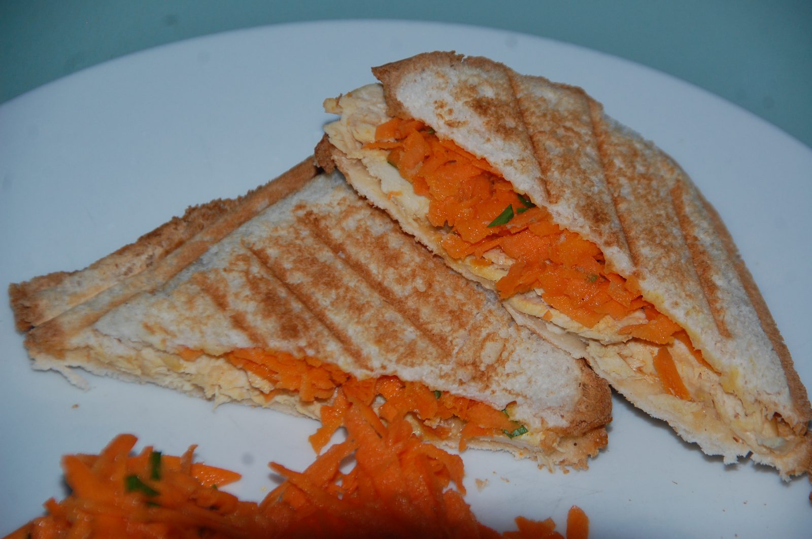 Croque carotte et poulet tandoori