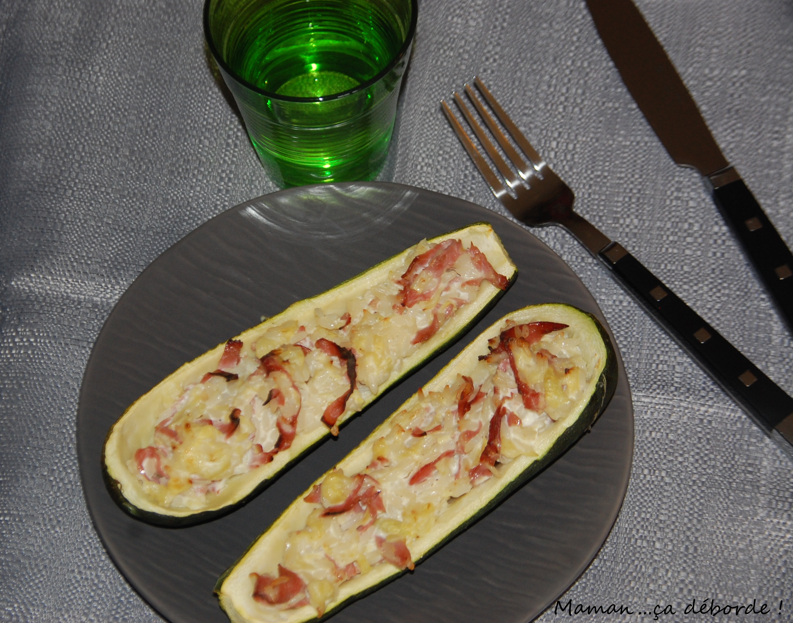 Courgettes farcies au bacon Maman...ça déborde