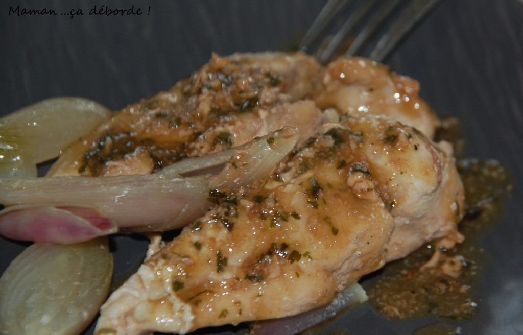 Poulet au vinaigre et échalote