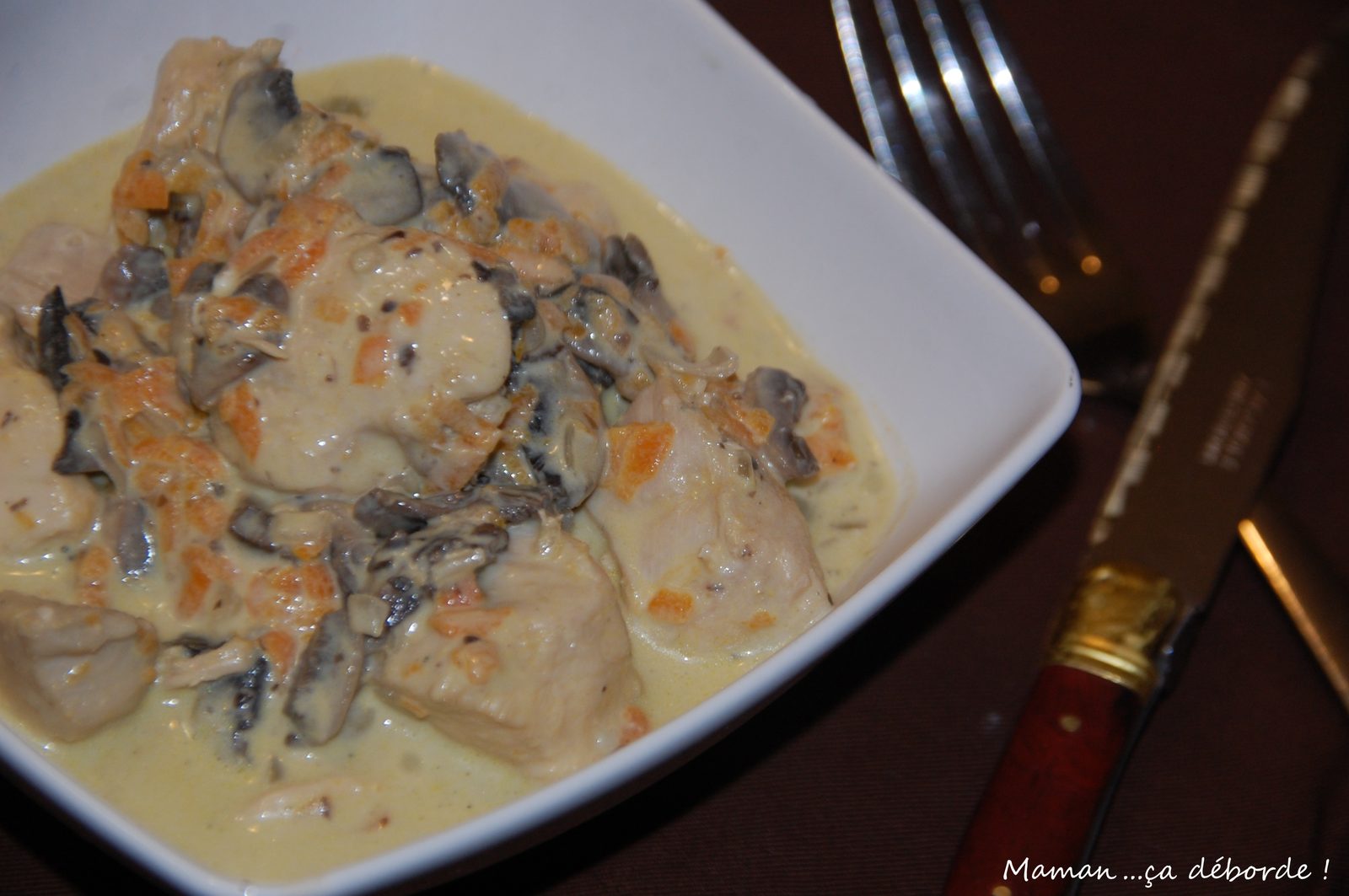 Fricassée de poulet à la crème de roquefort