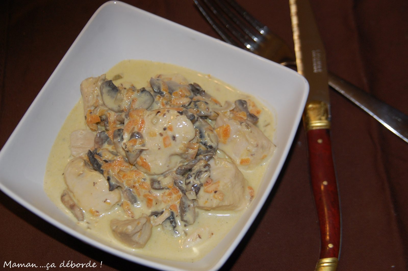 Fricassée de poulet à la crème de roquefort