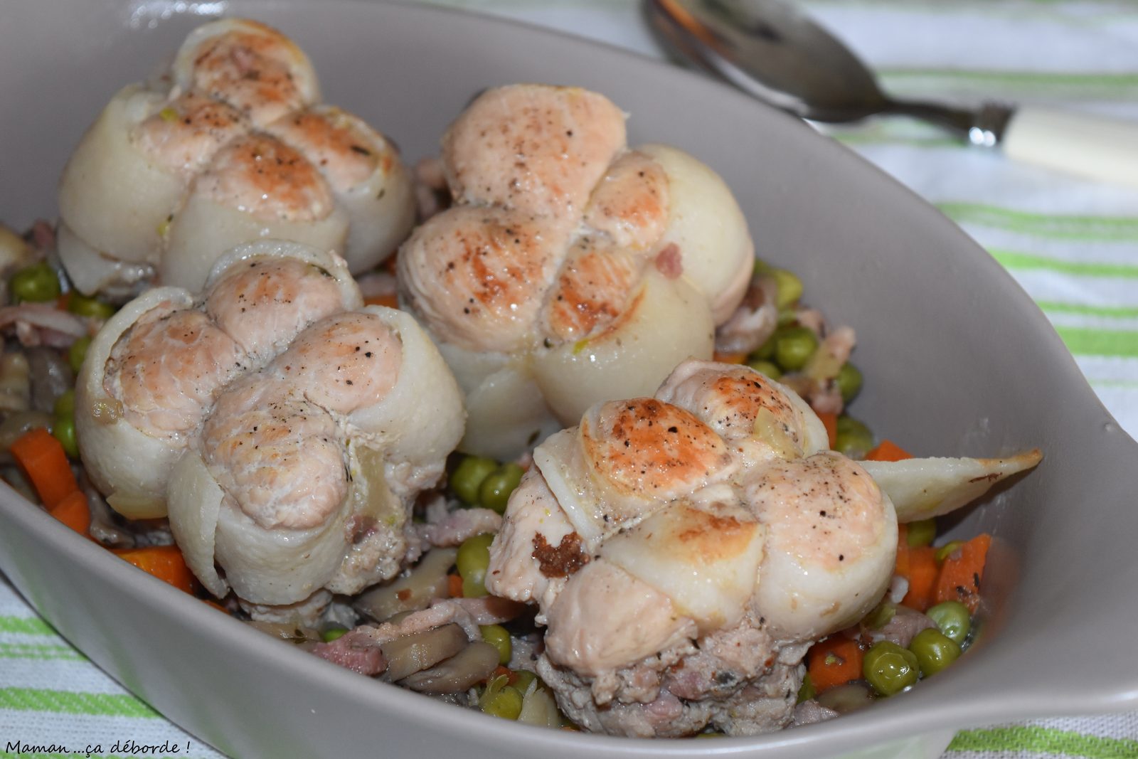 Paupiettes de veau braisées aux petits légumes