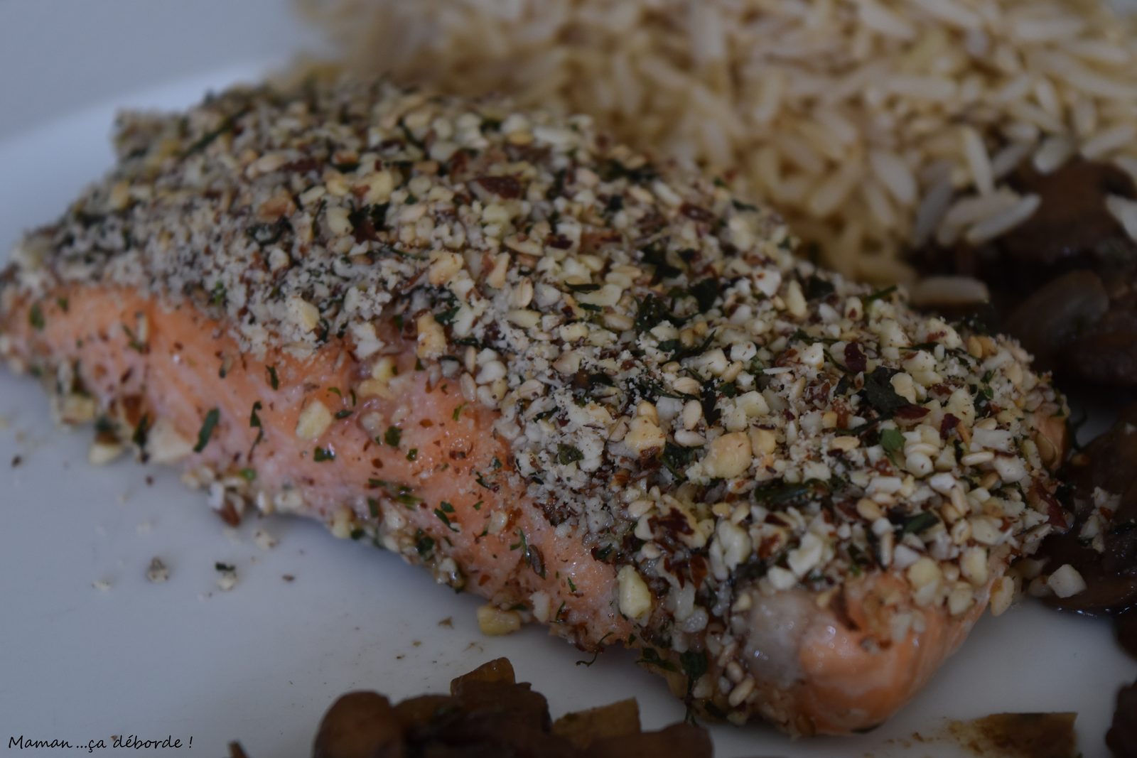 Saumon en croûte de noisettes