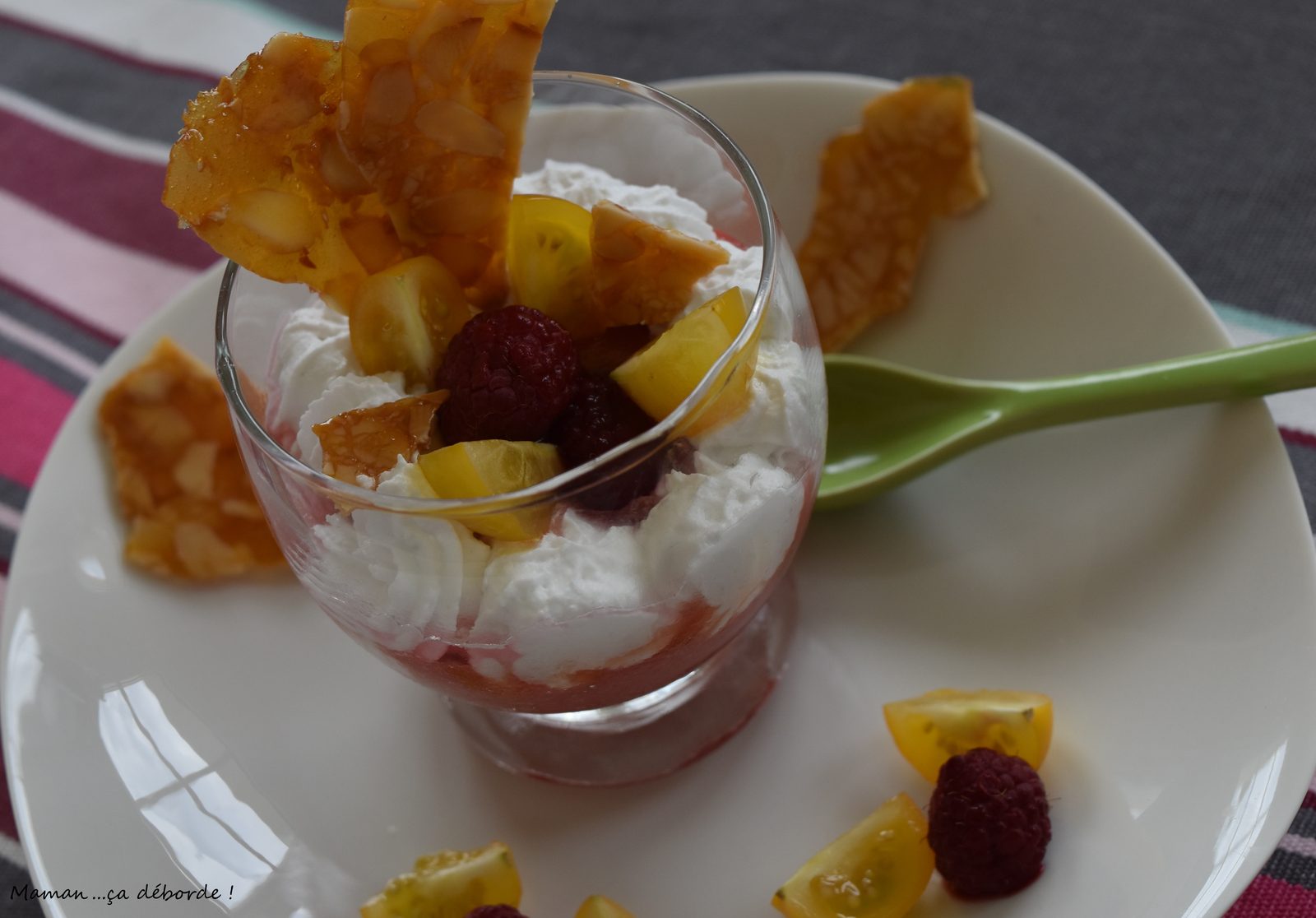 Verrine tomate, framboise et coco