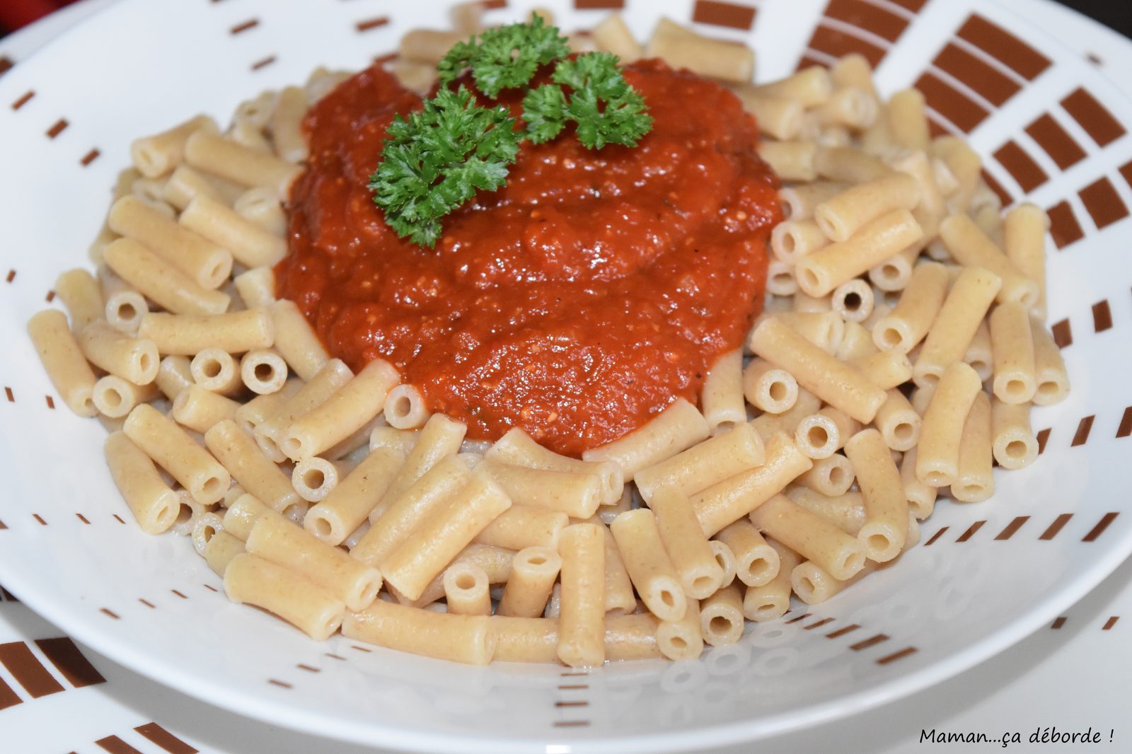 Pâte au coulis de poivrons grillés