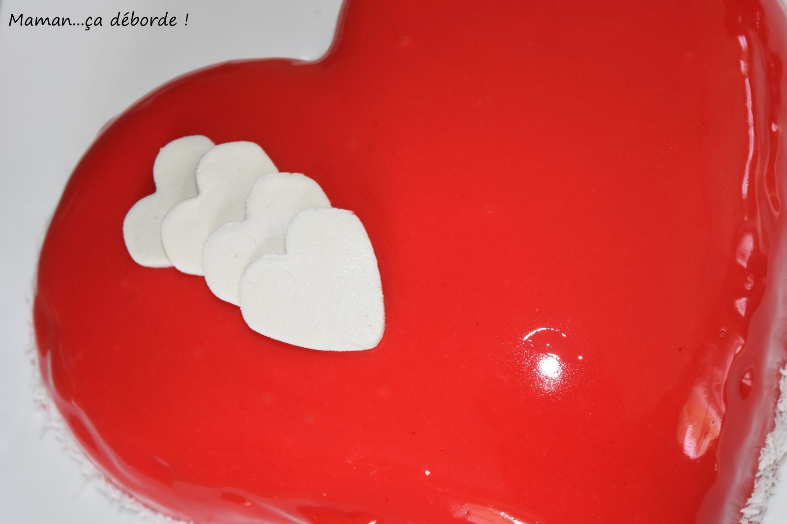 Bavarois coeur bombé et glaçage miroir