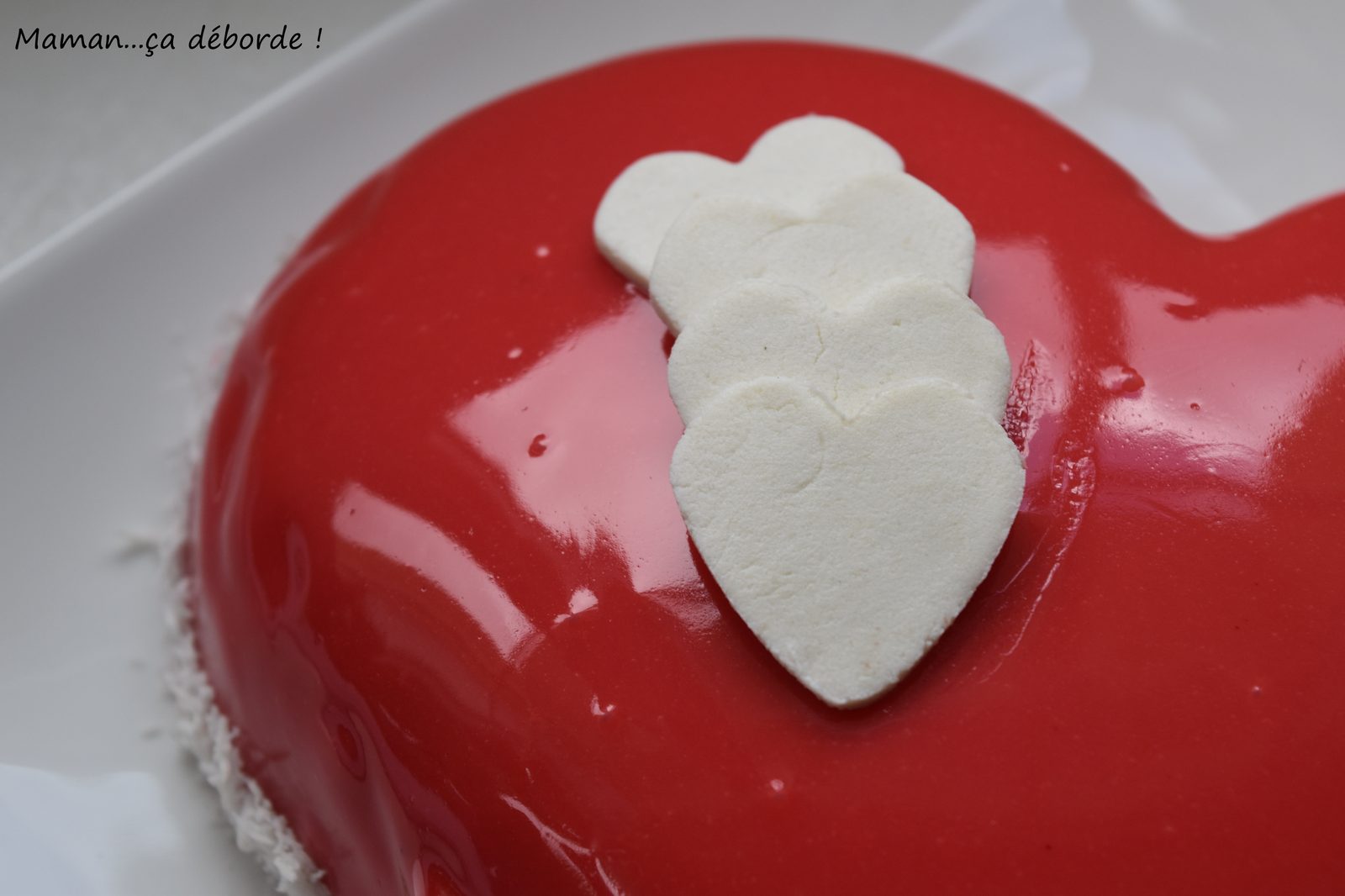 Bavarois coeur bombé et glaçage miroir