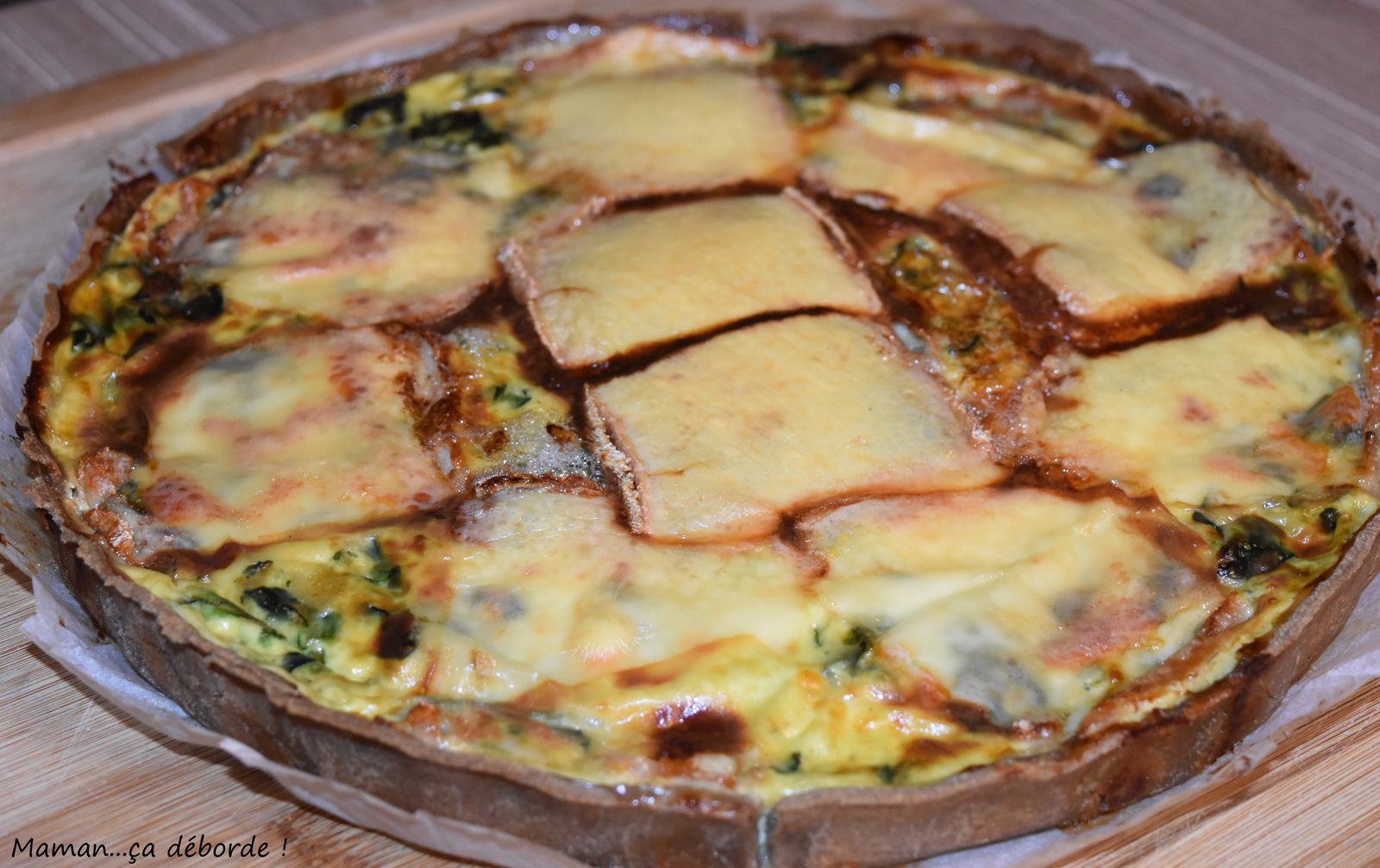 Tarte aux épinards et fromage à raclette