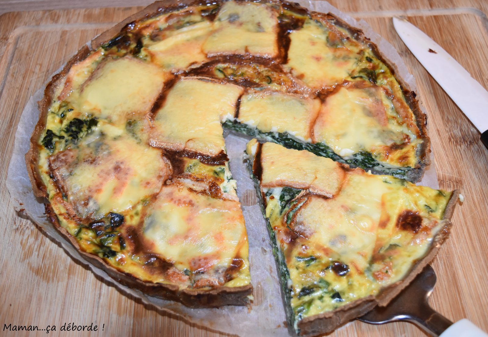 Tarte aux épinards et fromage à raclette