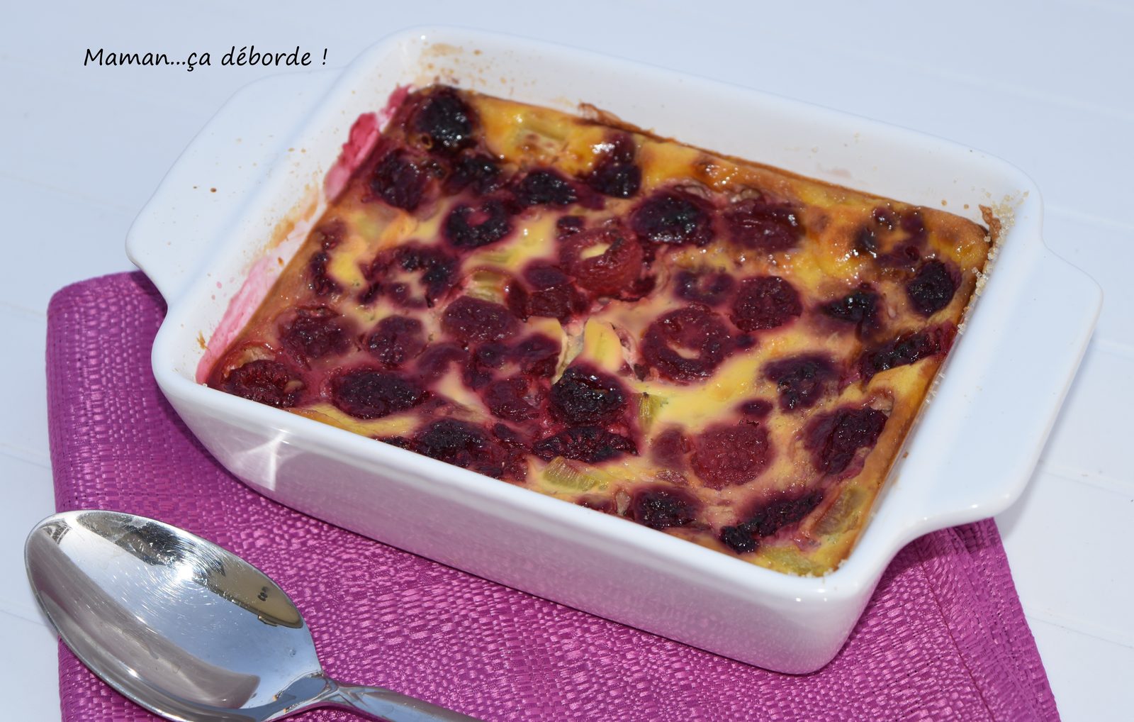 Clafoutis rhubarbe et framboise