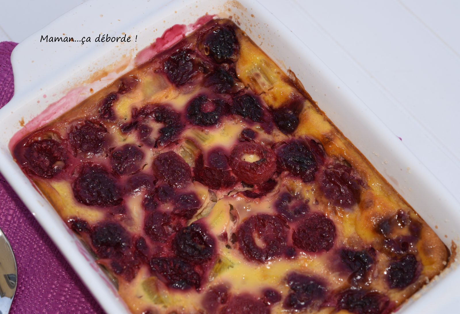 Clafoutis rhubarbe et framboise