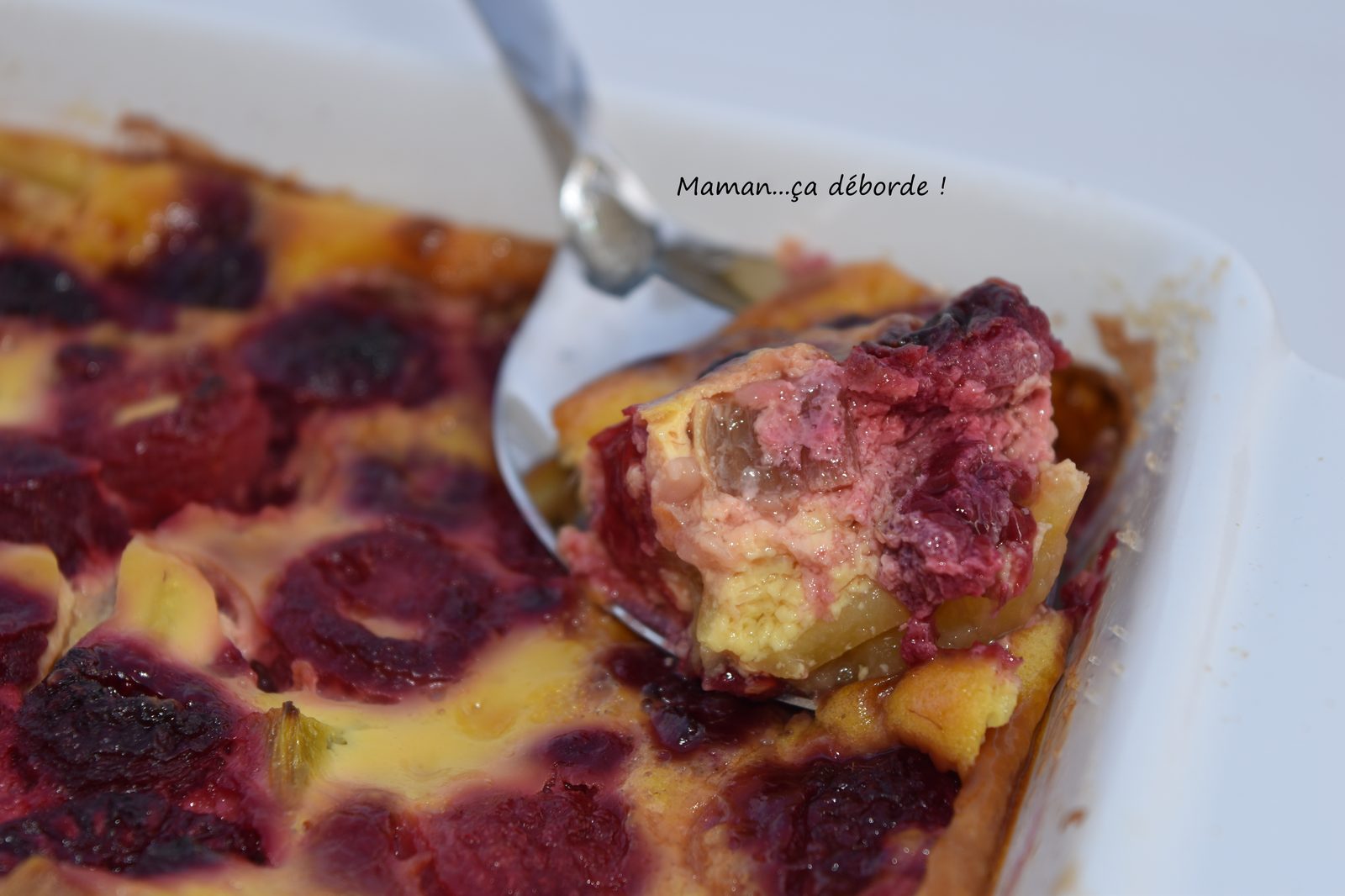 Clafoutis rhubarbe et framboise