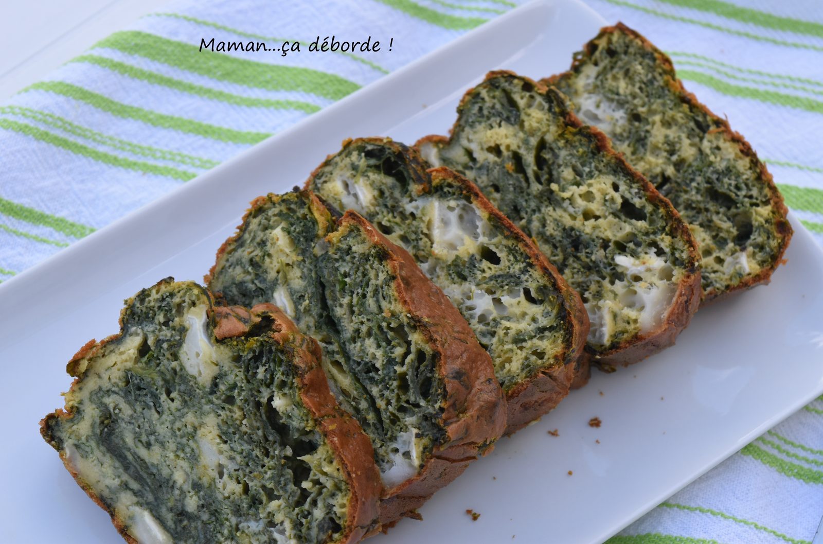 Cake épinard, chèvre et basilic