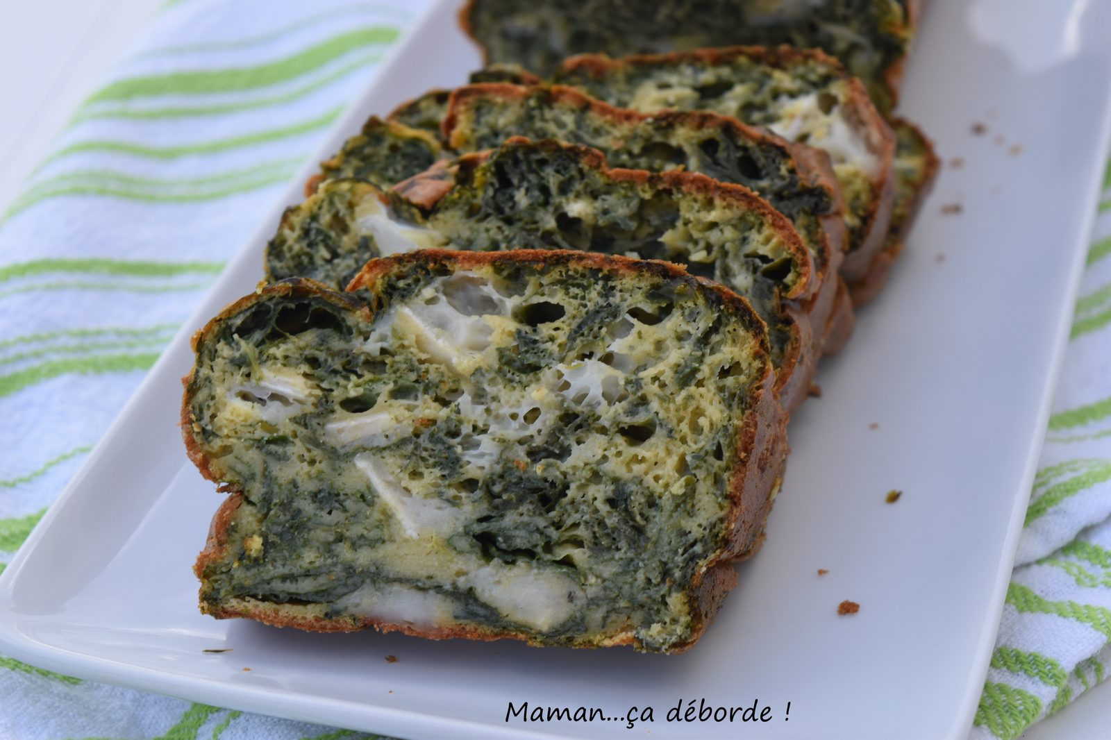 Cake épinard, chèvre et basilic