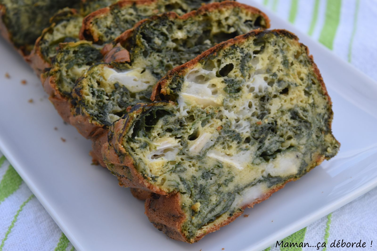 Cake épinard, chèvre et basilic