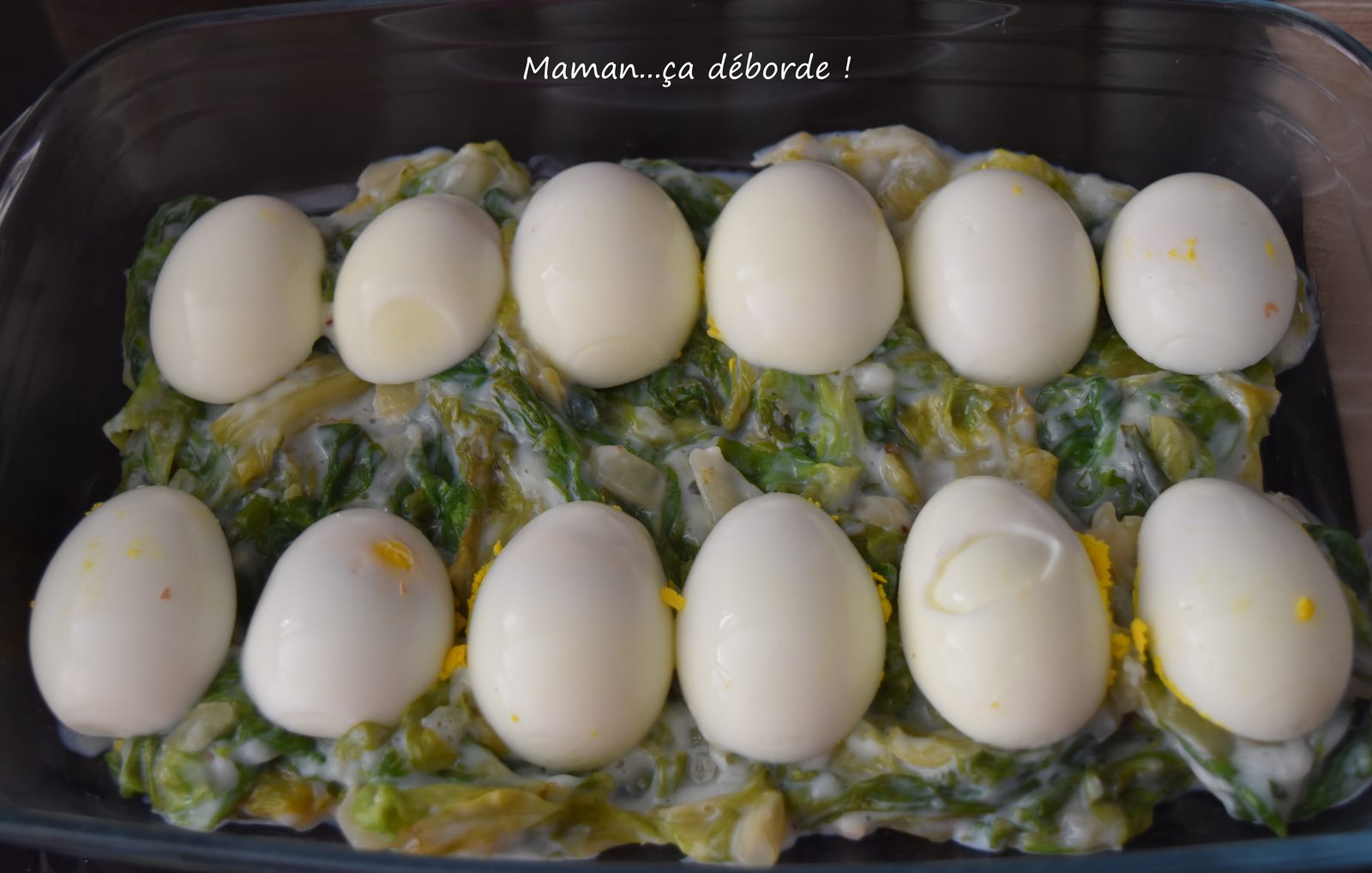 Gratin de salade cuite et oeufs durs