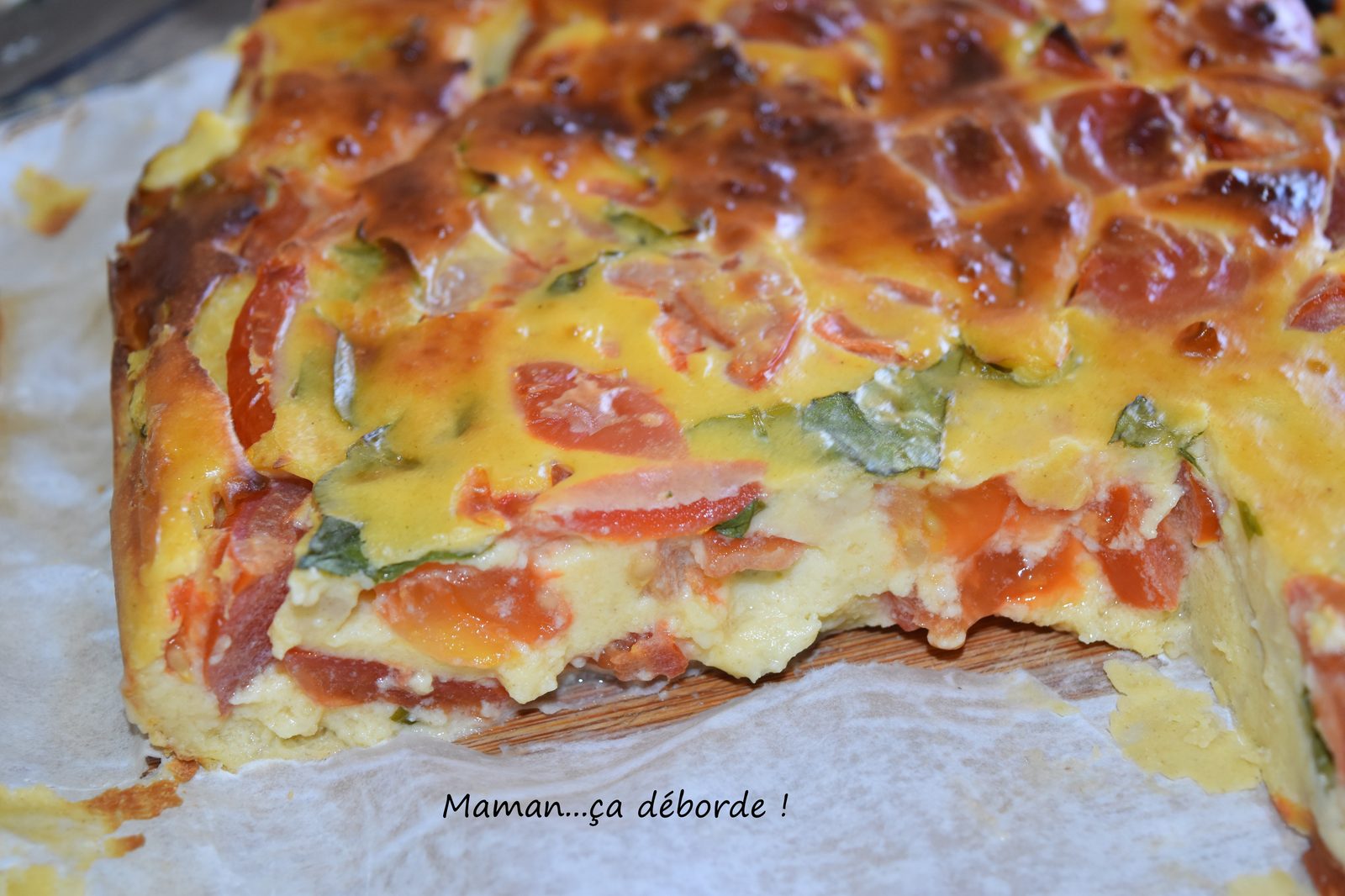 Clafoutis tomate ricotta basilic
