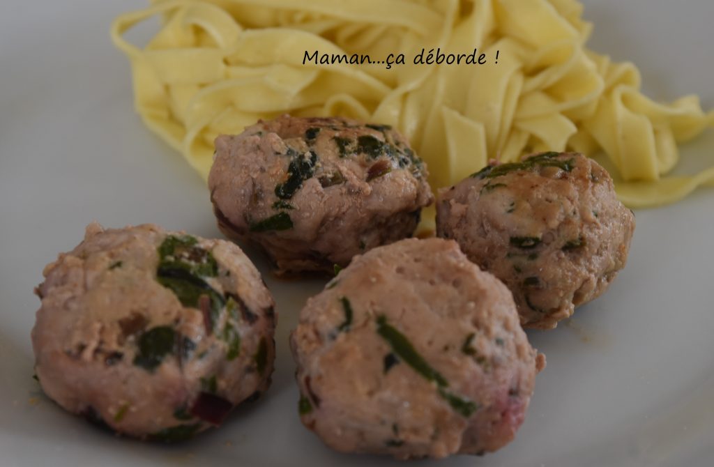 Boulettes de porc aux fanes de betterave