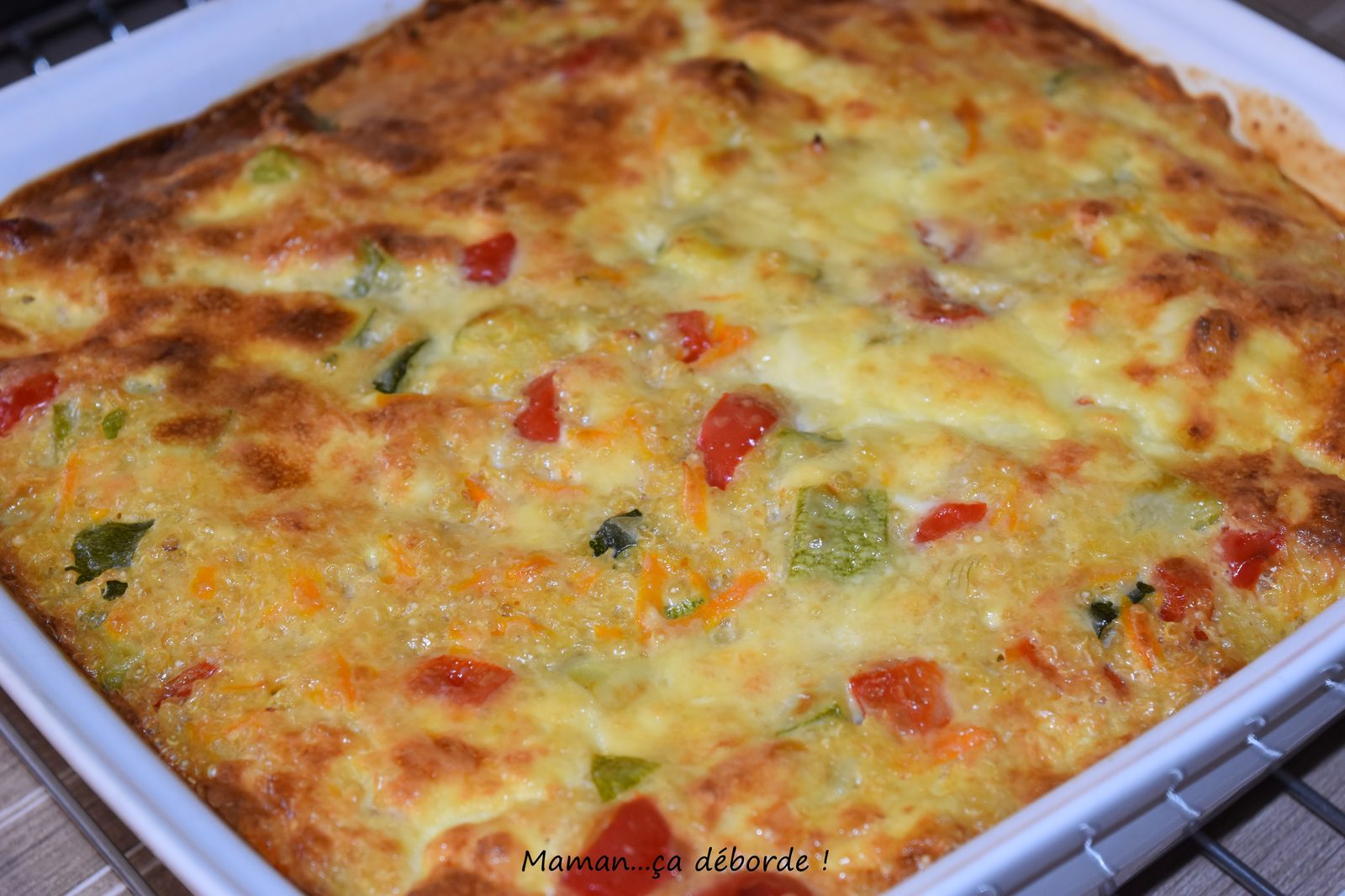 Gratin quinoa, courgette et poivron