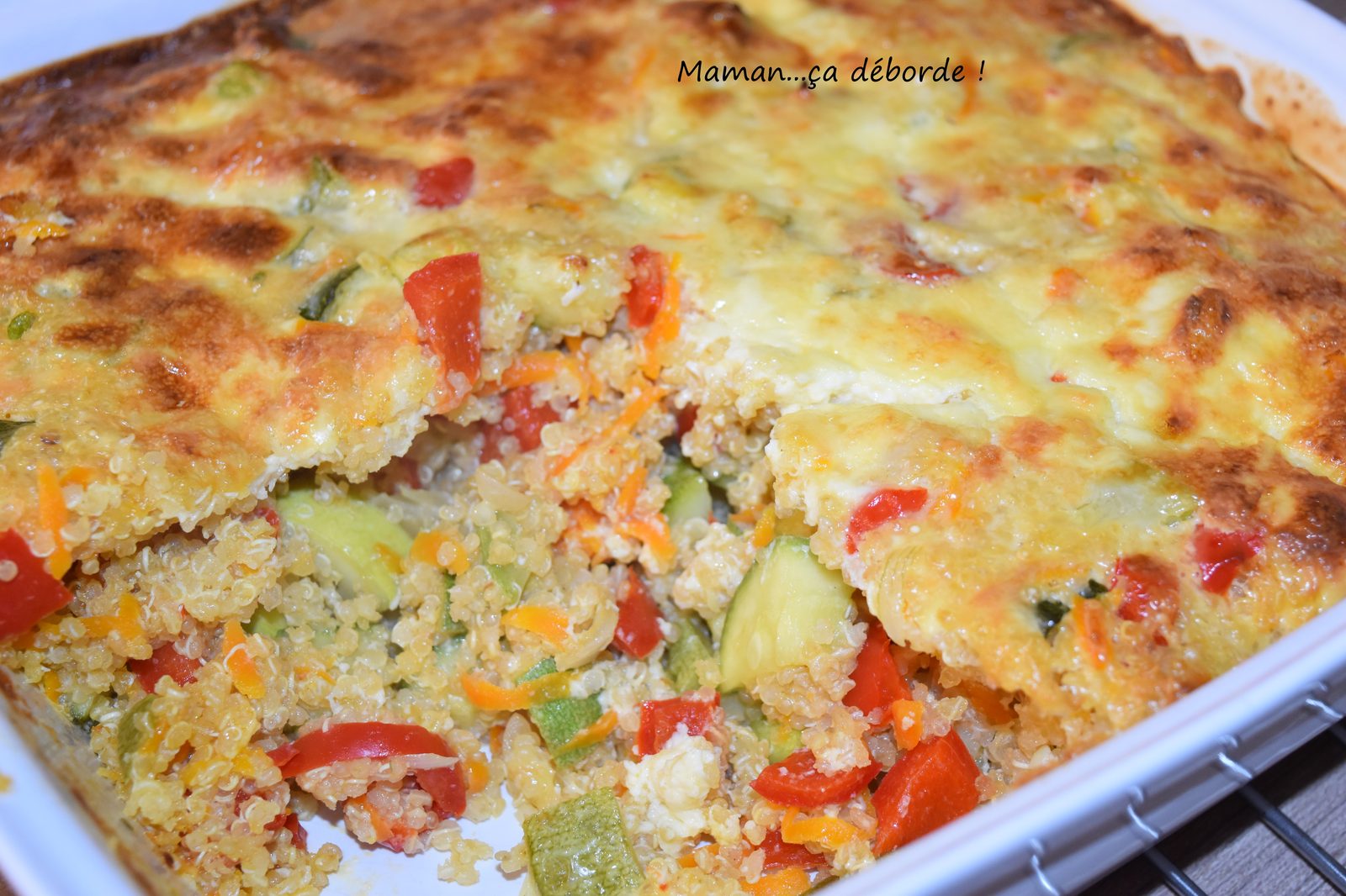 Gratin quinoa, courgette et poivron