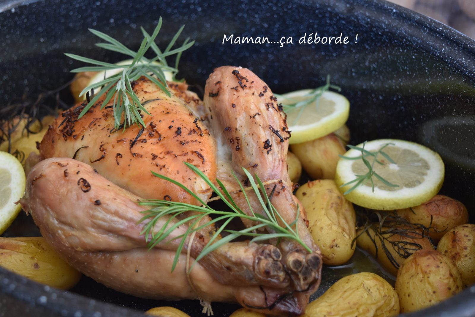 Poulet rôti au citron et à l'estragon