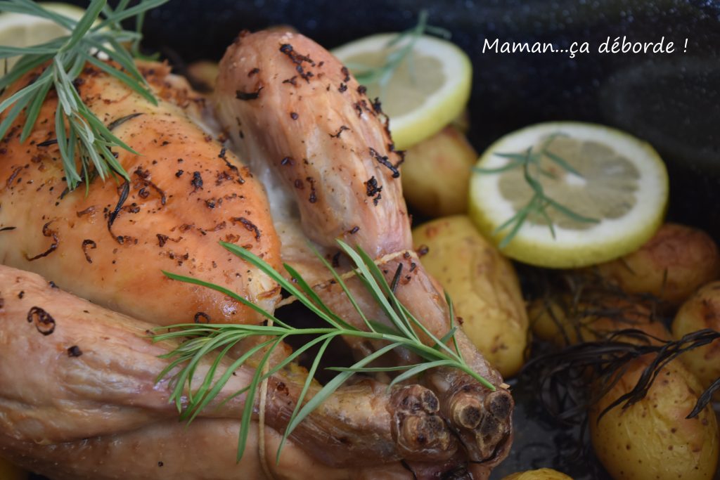 Poulet rôti au citron et à l'estragon