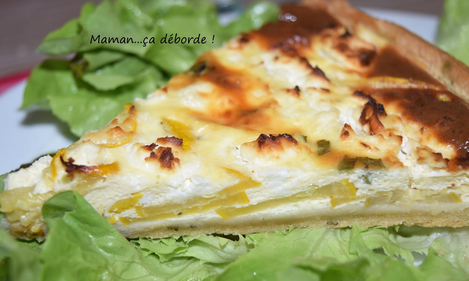 Tarte aux courgettes jaunes, feta et menthe
