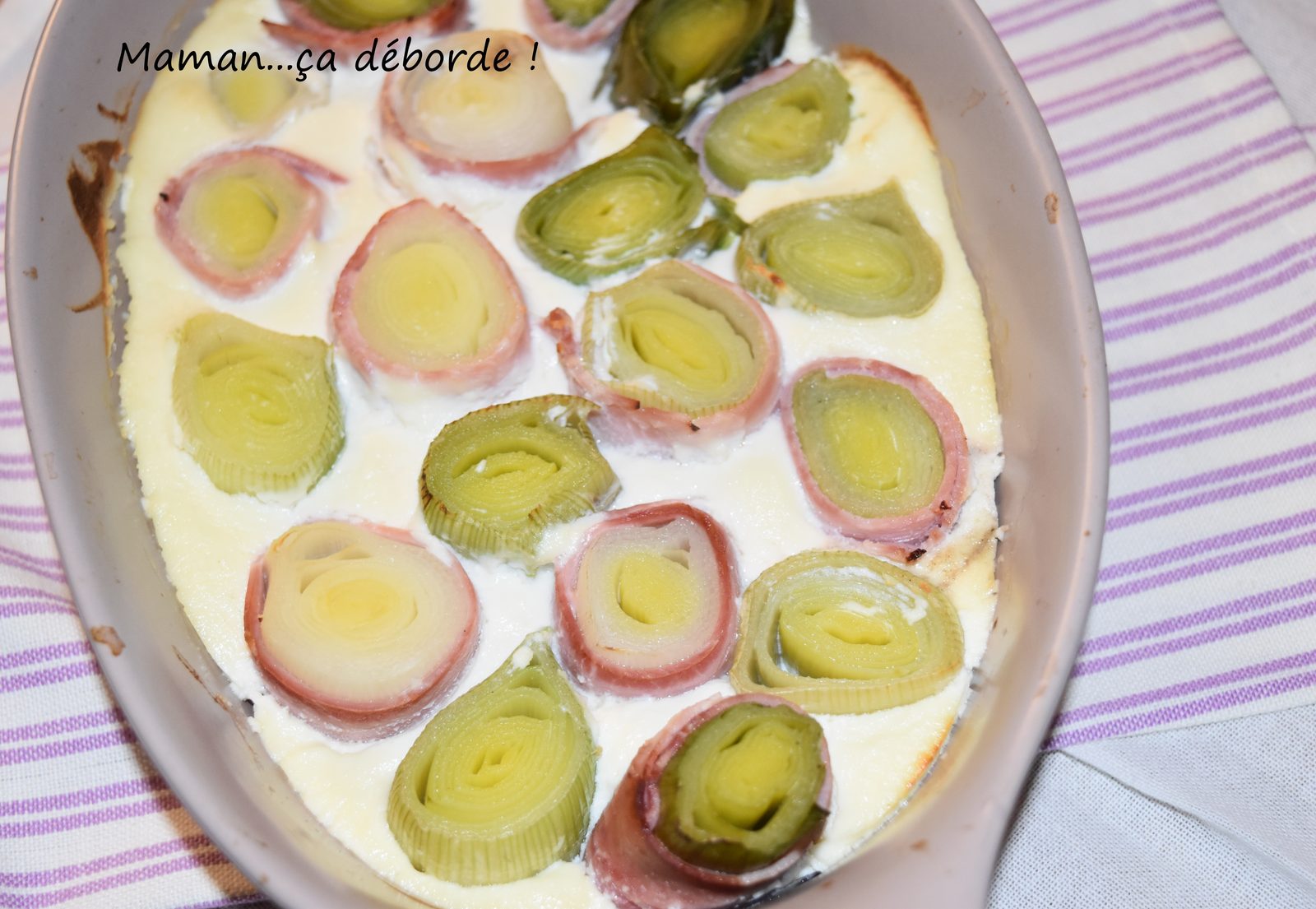 Gratin de poireaux au jambon