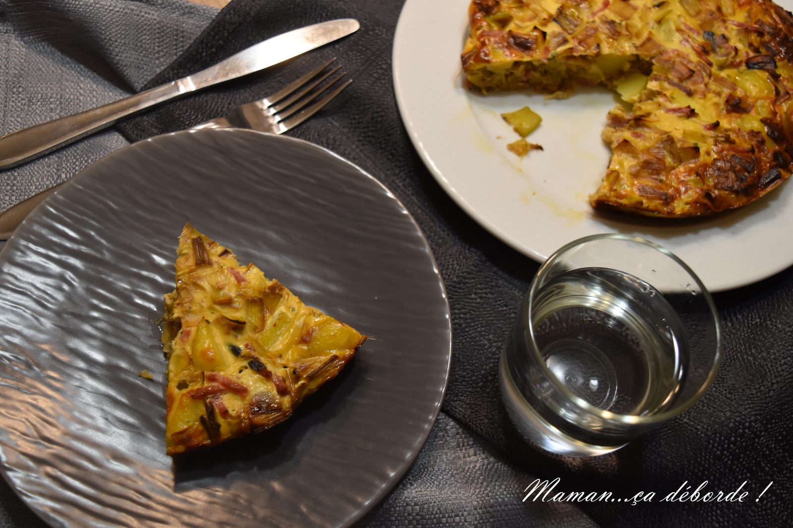 Quiche sans pâte poireau, pomme de terre et bacon