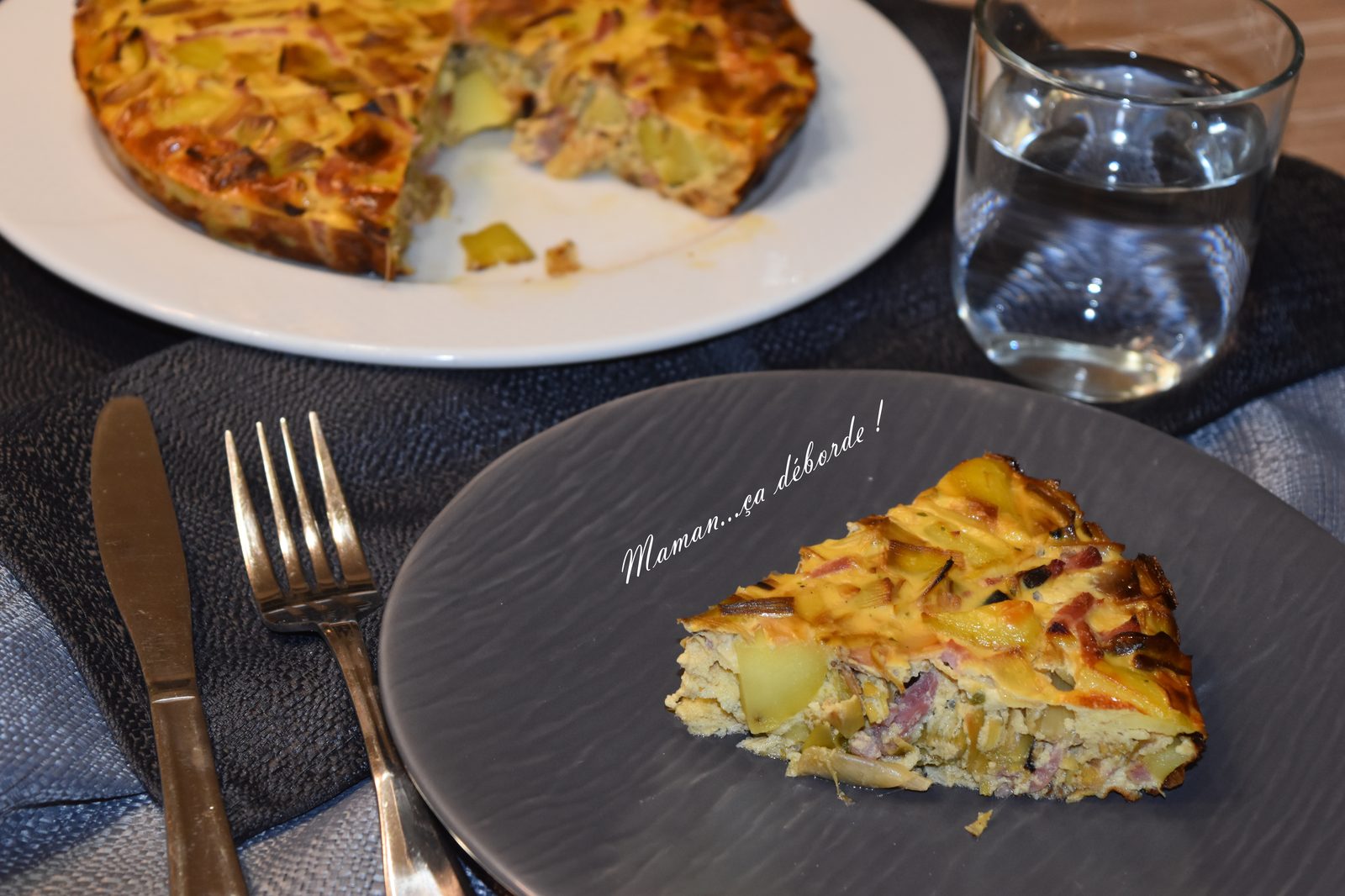 Quiche sans pâte poireau, pomme de terre et bacon
