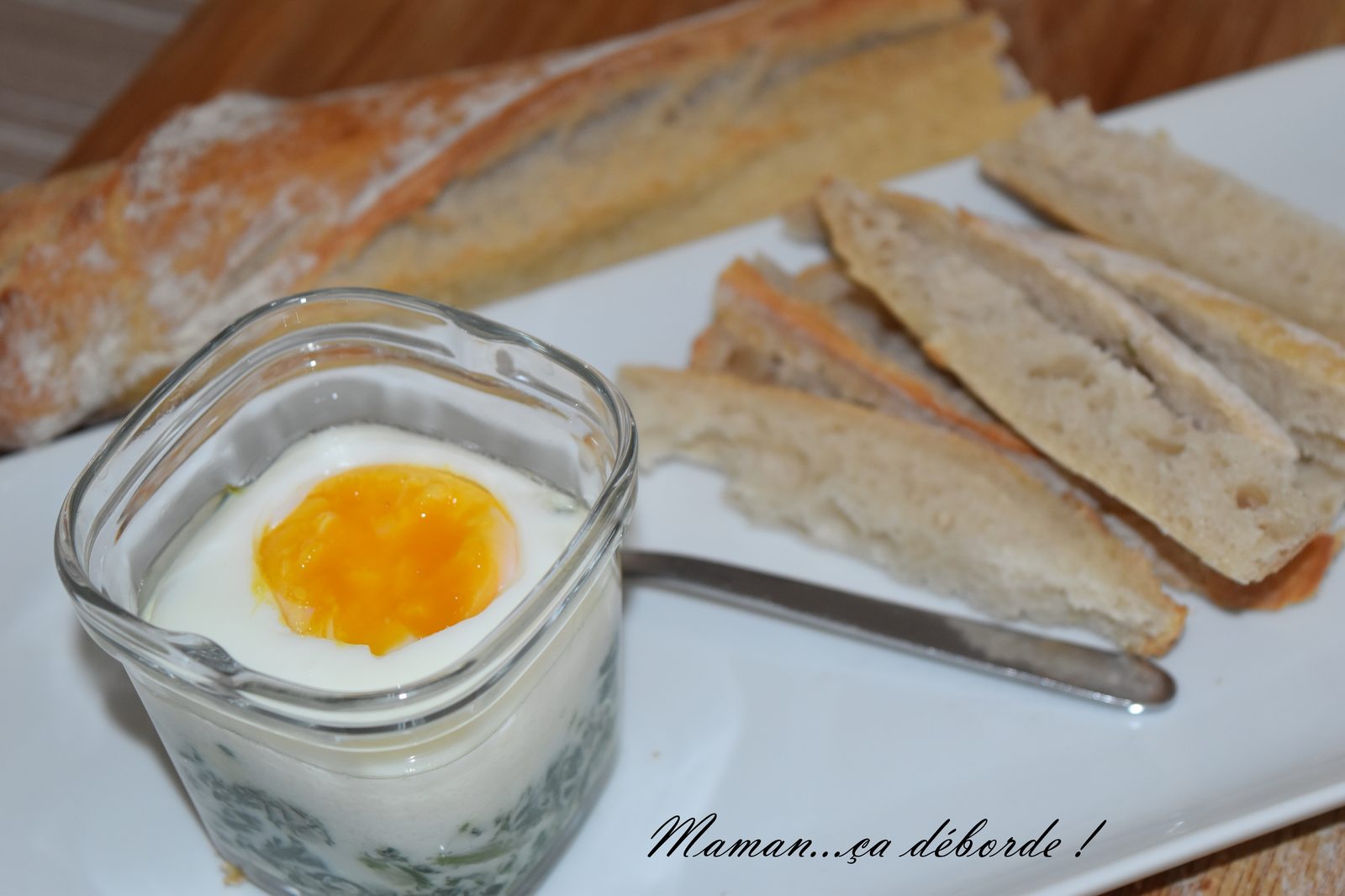 Oeufs cocottes sur lit d'épinard