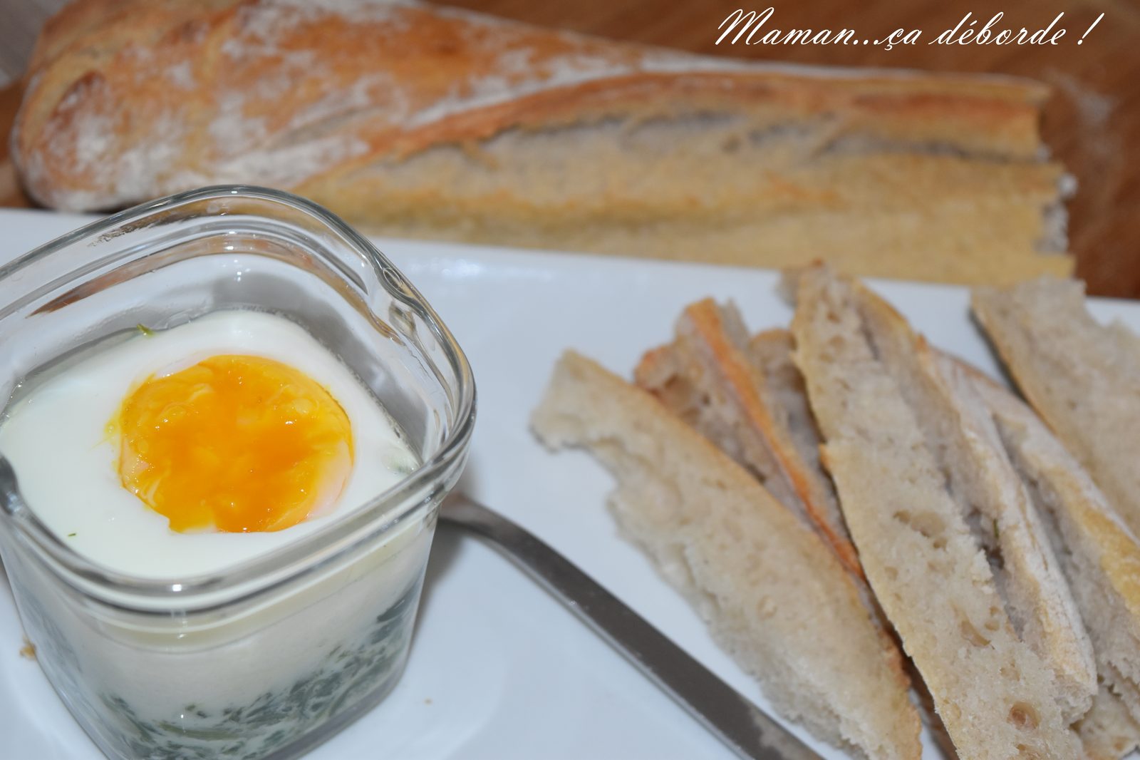 Oeufs cocottes sur lit d'épinard