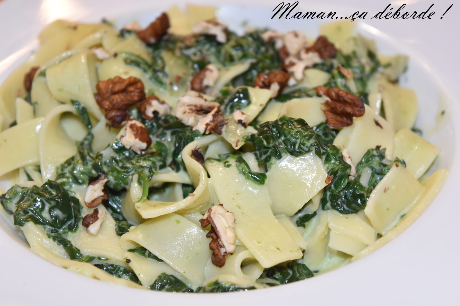 Tagliatelles aux épinards sauce au bleu