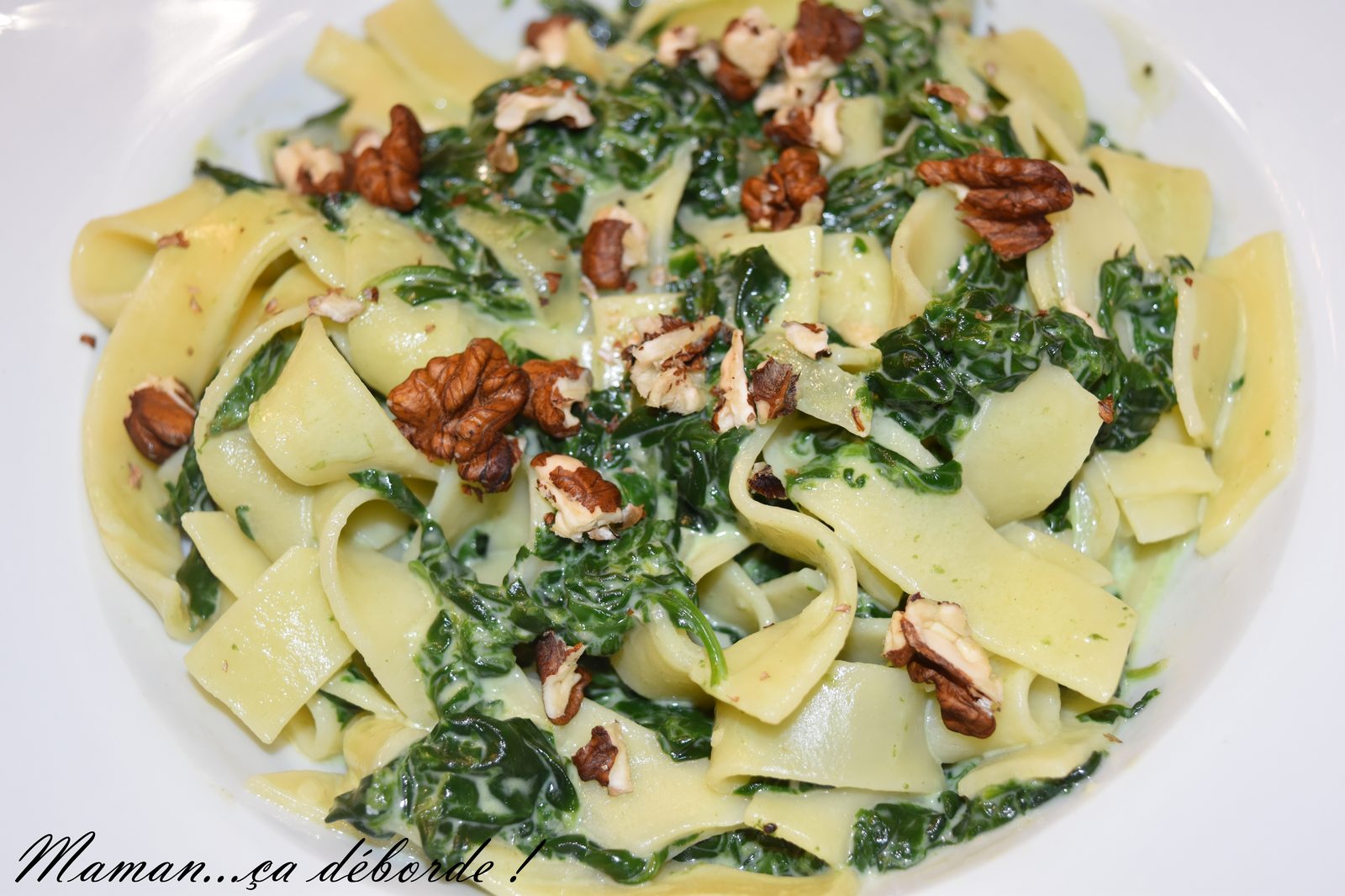 Tagliatelles aux épinards sauce au bleu