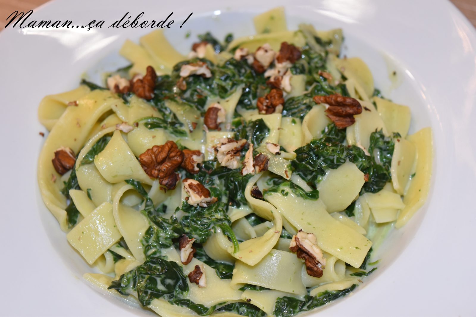 Tagliatelles aux épinards sauce au bleu