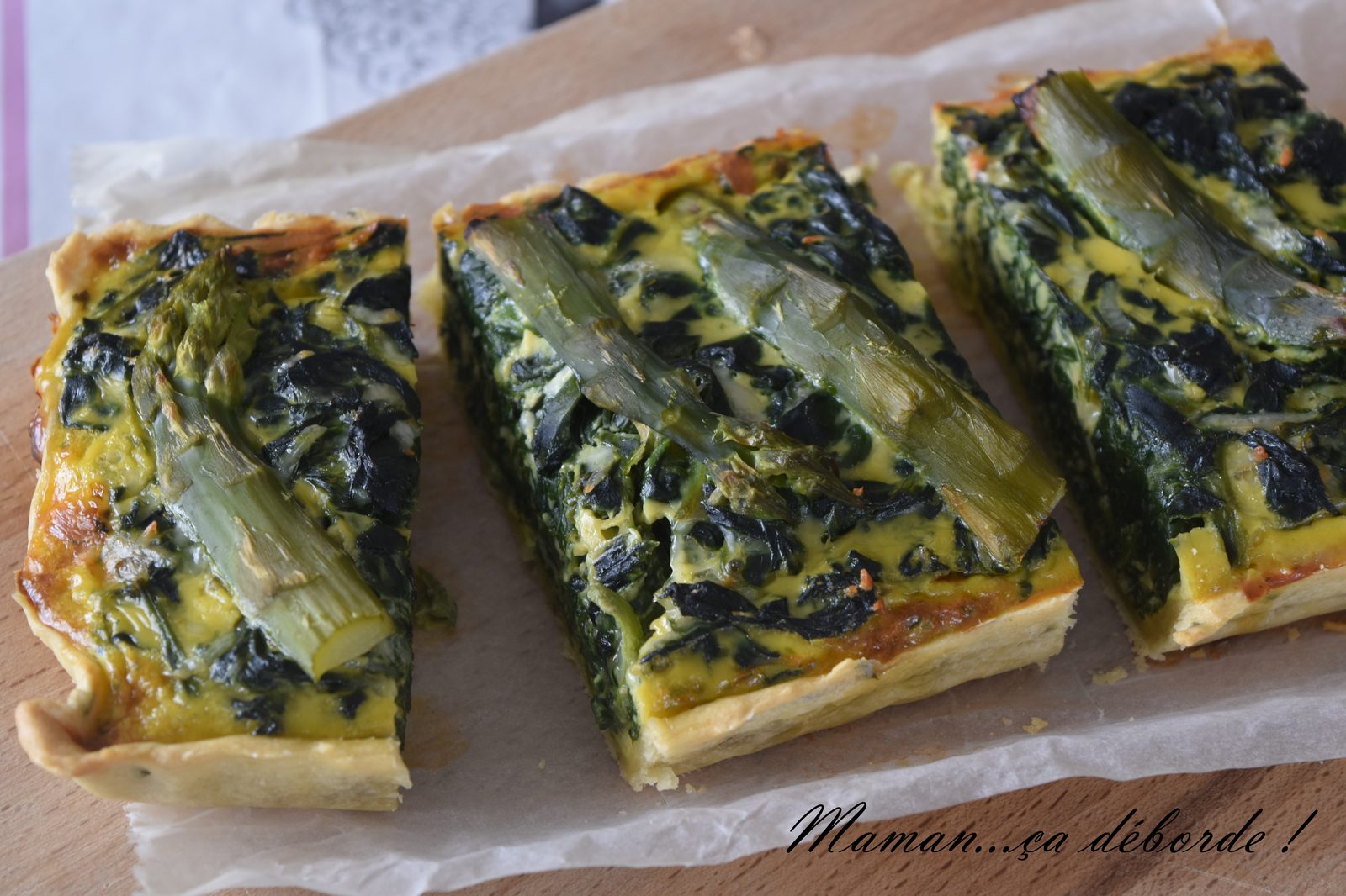 Tarte aux épinards et aux asperges