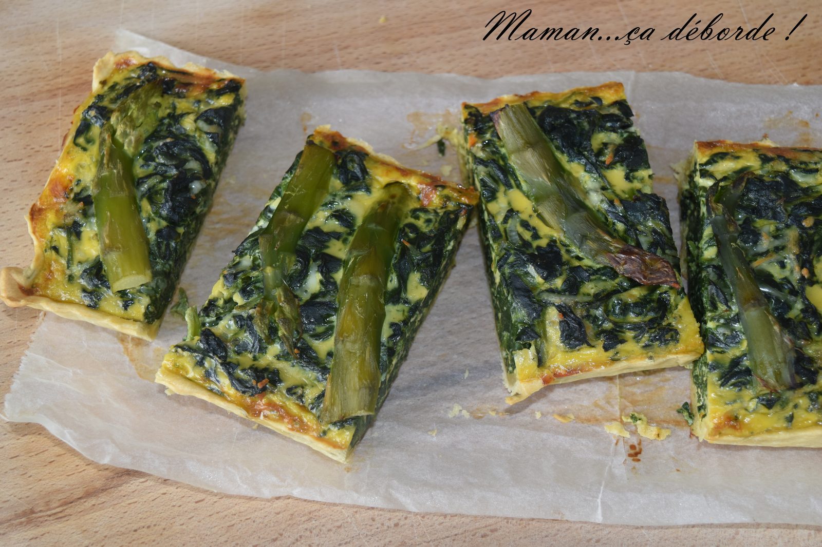 Tarte aux épinards et aux asperges
