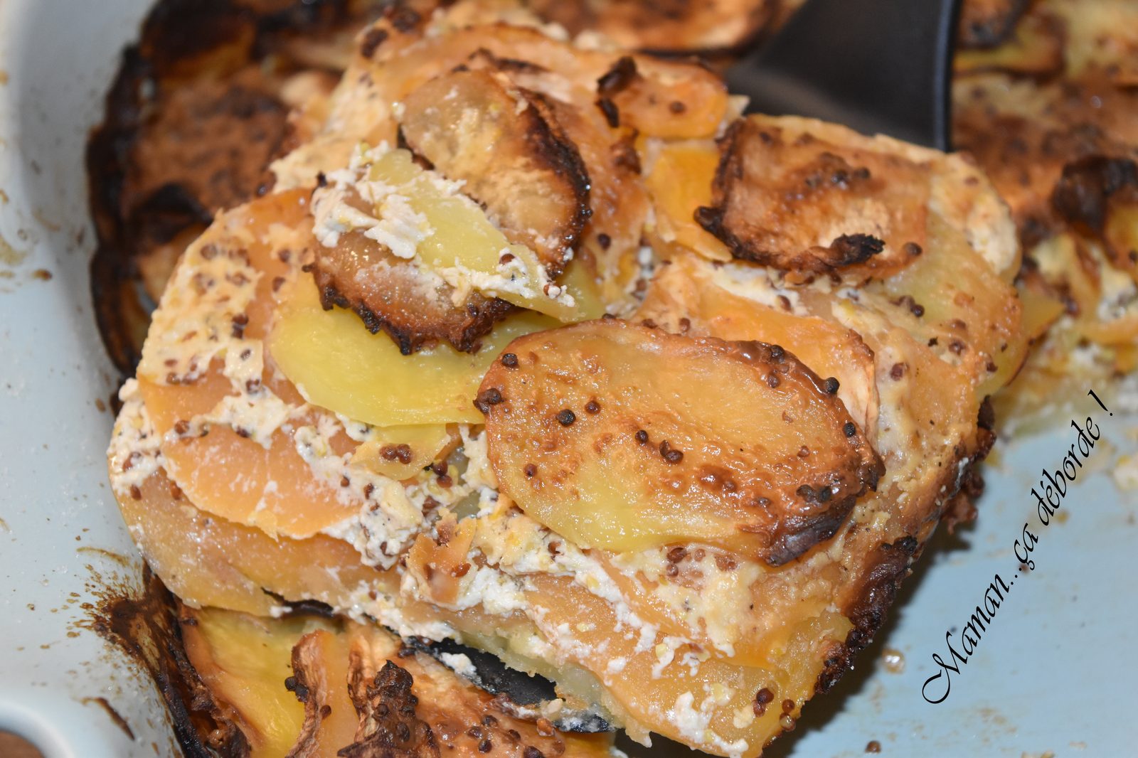Gratin de navets boule d'or à la moutarde à l'ancienne