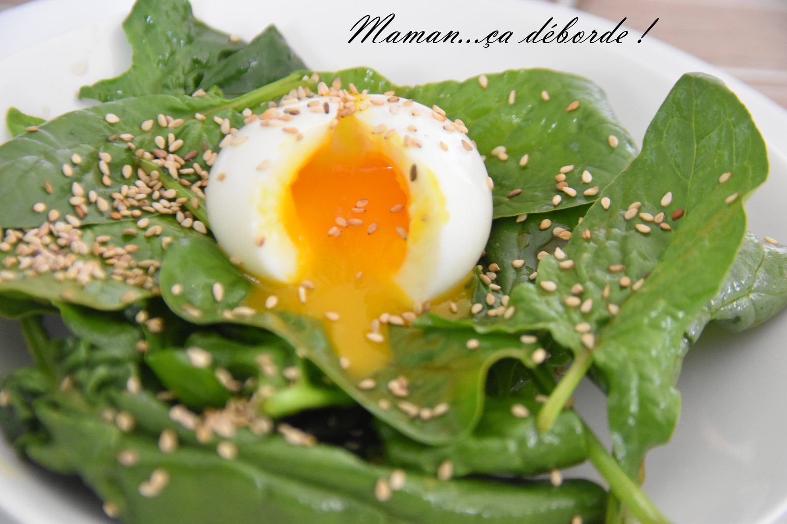 Oeuf mollet sur son lit d'épinard