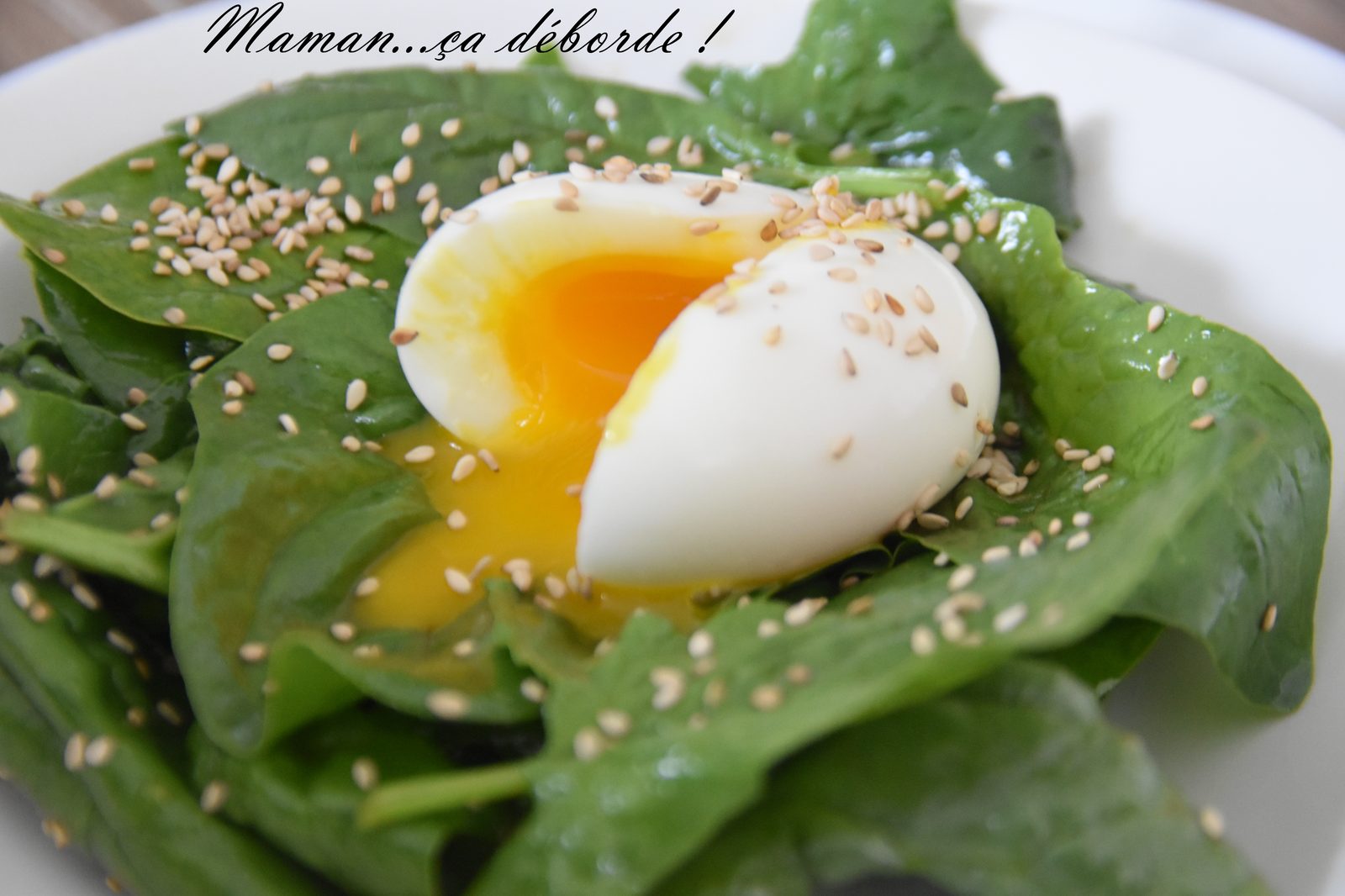 Oeuf mollet sur son lit d'épinard