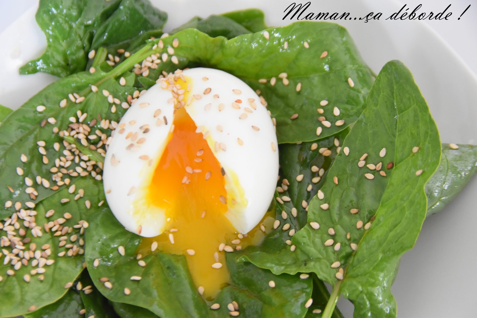 Oeuf mollet sur son lit d'épinard